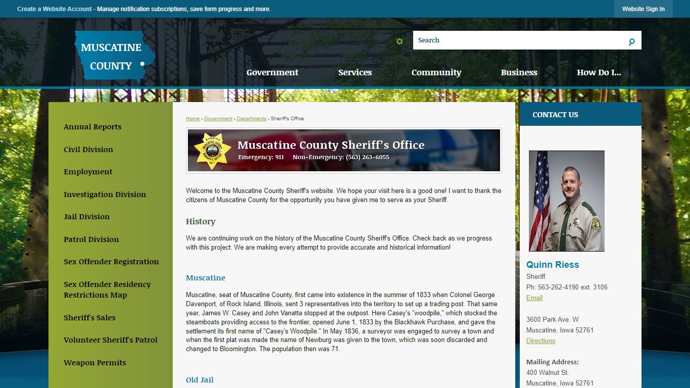 Sheriff's Office | Muscatine County, IA - Official Website