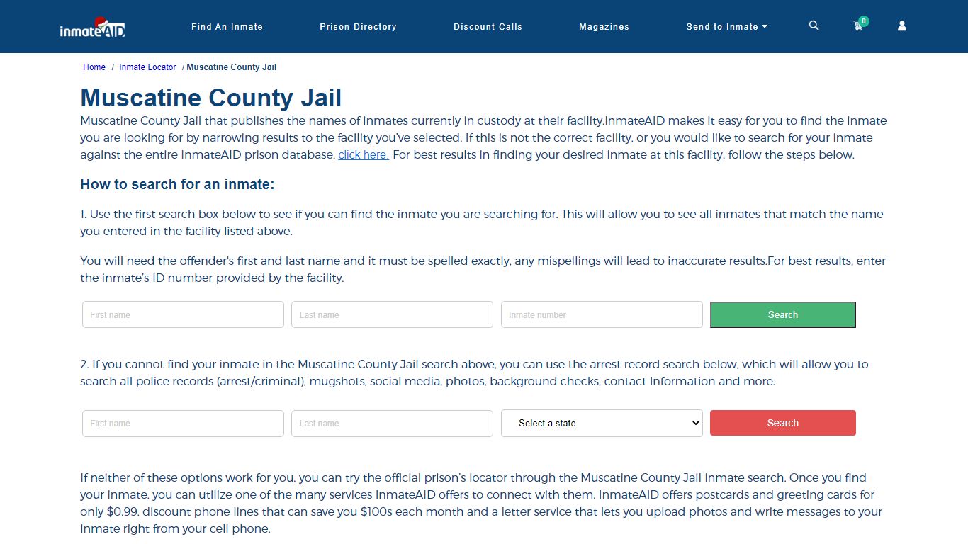 Muscatine County Jail - InmateAid